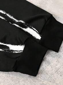 Manfinity EMRG Men's Allover Print Zip Up Hooded Sweatshirt - Black - View 3