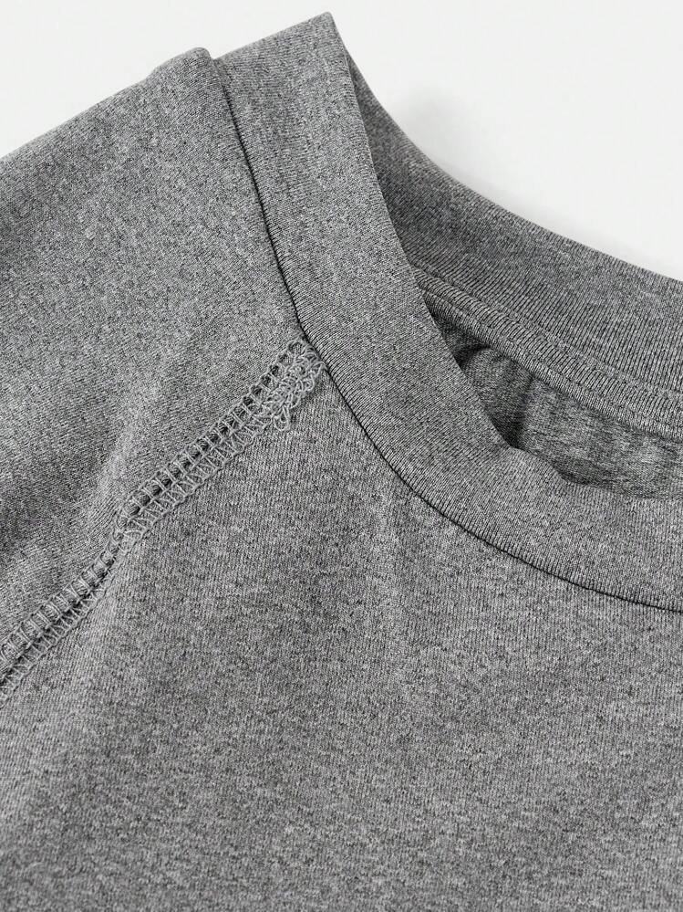SHEIN Camiseta de compresión de manga corta casual para adolescentes, estilo deportivo, punk rock, preppy para uso diario, fiestas, festivales de música, adecuado para primavera/verano - Gris - Añade 3