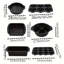 SHEIN 6pcs Silicone Baking Supplies Set, Non-Stick Silicone Baking Tray, Silicone Muffin Cups, Baking Tray, Donut Pan, Silicone Muffin Pan, Cake Pan
