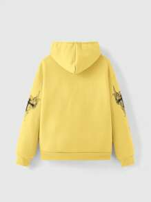 ROMWE Grunge Punk Sweat-shirt à capuche ample et décontracté avec zip pour femmes, à porter au quotidien