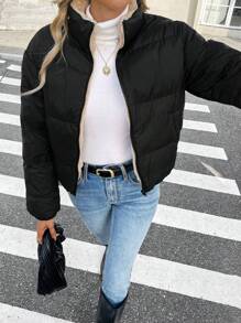 Siren Gaze Zip Up Reversible Hooded Padded Coat