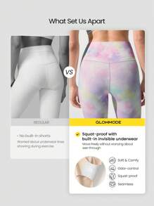 GLOWMODE 24" FeatherFit™ Crossover Leggings With Built-In Underwear Light Support Low Impact Yoga Daily Gym