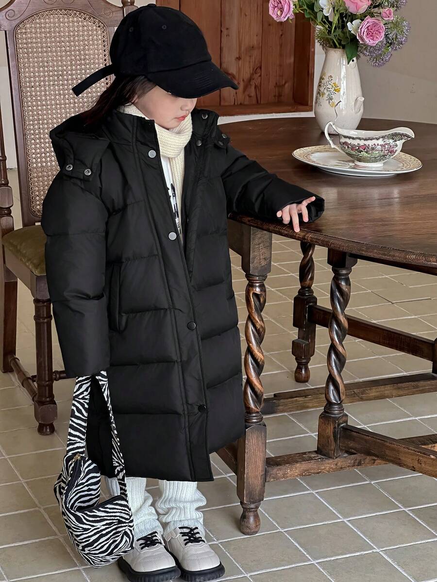 DAZY Young Girls Padded Coat, Fall Clothes - Black - View 1