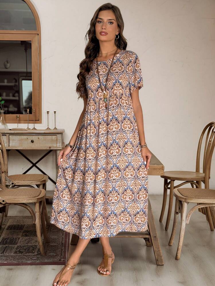 Women's Casual Maxi Beach Dress, All-Over Print Dresses For Women Summer Women Summer Clothes,Boho Clothes Women