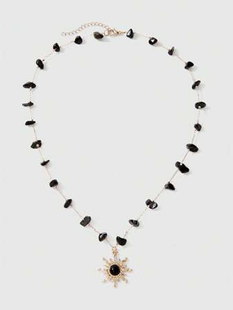 Goth Vintage Bohemian Pendant Necklace, Goth Dark Style Necklace
