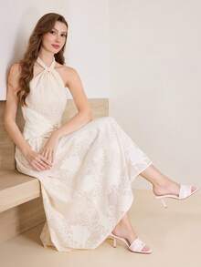 MOTF PREMIUM 方头撞色饰边高跟凉鞋 - 淺粉色 - 查看 8