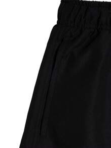 Surfspeed Plus Size Men's Casual Striped Shirt & Shorts Beach Outfit For Summer - Black and White - View 3