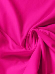 SHEIN LUNE Top sin mangas con logo de auriculares impreso, informal para tallas grandes, para el verano - Rosa Fucsia - Ver 4