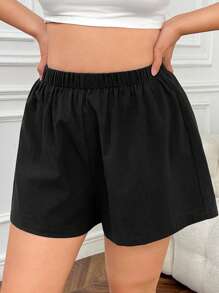 Comfortcana 3pcs/Set Plus Size Colorful Short Shorts, Fashionable For Summer - Khaki - View 7
