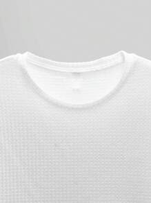 NEON BLANC 宽松男式补丁细节华夫格针织 T 恤