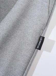 Manfinity Hypemode 男士抽绳腰侧口袋直筒宽松休闲运动裤 - 灰色 - 查看 6