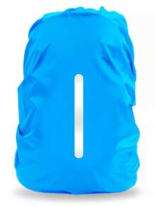 1 Pieza Mochila negra impermeable y antifouling de 15-75L, Cubierta antipolvo para bolsa de viaje, senderismo y montañismo al aire libre, Cubierta protectora plegable para mochila con tiras reflectantes, Adecuada para exteriores, montañismo, transporte, escuela, hogar, almacenamiento de viaje - Azul - Ver 3