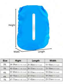1 Pieza Mochila negra impermeable y antifouling de 15-75L, Cubierta antipolvo para bolsa de viaje, senderismo y montañismo al aire libre, Cubierta protectora plegable para mochila con tiras reflectantes, Adecuada para exteriores, montañismo, transporte, escuela, hogar, almacenamiento de viaje - Azul - Ver 4