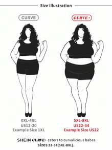 SHEIN CURVE+ 大码女式V领短袖雪纺印花荷叶边袖口宽松衬衫 - 彩色 - 查看 3