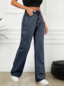 EURMUSE Plain Simple Style Women Jeans For Daily Wear - Light Wash - View 2