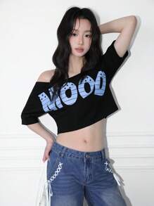 SHEIN Unity 女式低腰宽松阔腿牛仔裤，蓝色夏季，毕业，度假，乡村音乐会，音乐会，巡航，老钱风格，外出，节日，度假，生日，可爱夏季 - 白色 - 查看 4