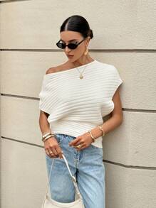 Siren Gaze New Autumn Off The Shoulder Sweater For Women, Travel Tops, Back To School Season Clothing, Fashionable And Elegant Commuter Travel Tops, Autumn Clothing For Women Summer - Apricot - View 6