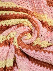 Skyraze Women's Turtleneck Striped Casual Dress - Multicolor - View 3