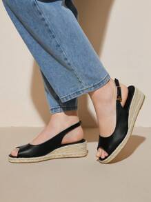 CUCCOO CURVES 加大码宽版凉鞋，厚底绳趾环，后带，夏季度假凉鞋