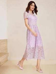 MOTF 1 双女士优雅粉色水钻细高跟尖头凉鞋 - 嫩粉紅色 - 查看 5