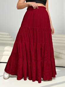 Solflare Gonna lunga a campana bordeaux per donne taglia forte - Bordò - Visualizzare 6
