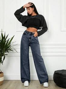 EURMUSE Plain Simple Style Women Jeans For Daily Wear - Light Wash - View 4
