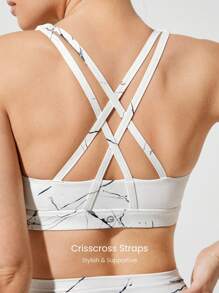 GLOWMODE FeatherFit™ Crossover Strap Sports Bra Gym - Multicolor - View 3