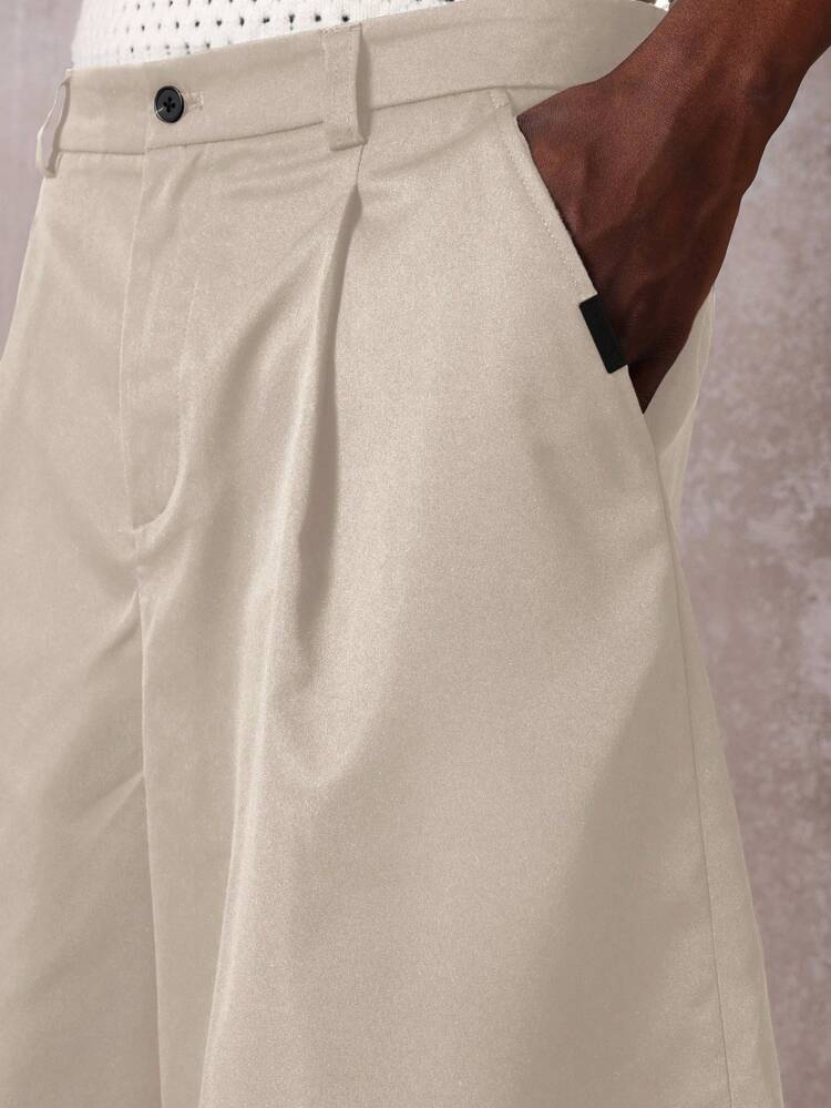 Tailored Pleated Loose Fit Wide Leg Men Shorts