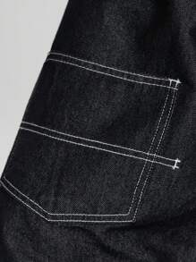 ROMWE Street Life Women's Vintage Street Style Ultra Low Waist Loose Wide-Leg Flared Jeans - Blue - View 5