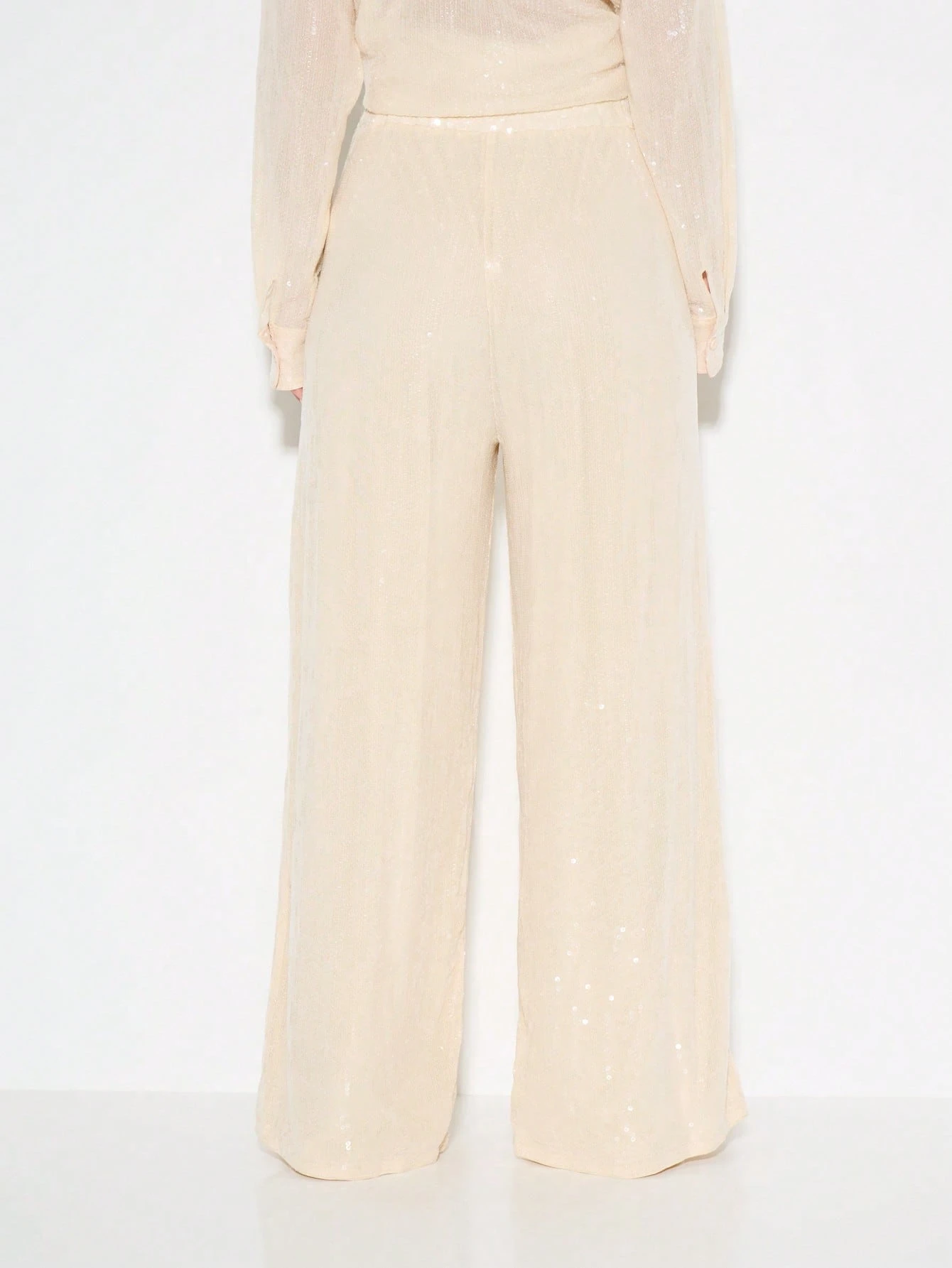 KIZN Pantalones palazzo de pierna ancha con lentejuelas