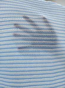 Flirla Plus Size Women Striped Strapless Ruched Casual Bandeau Top