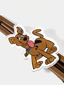 SCOOBY-DOO X SHEIN 2个棕色可爱狗狗图案发夹 - 棕色 - 查看 4