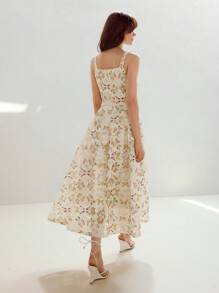 MOTF PREMIUM GUIPURE LACE FLORAL PRINT DRESS - Apricot - View 3