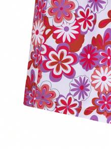 Surfspeed Short de plage à taille coulissante avec imprimé floral sur tout le vêtement, tailles plus pour hommes - Multicolore - Voir 4