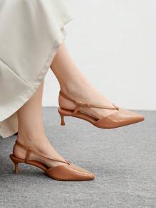 CUCCOO BIZCHIC 女士百搭低跟浅口鞋，适合日常通勤 - 杏色 - 查看 4