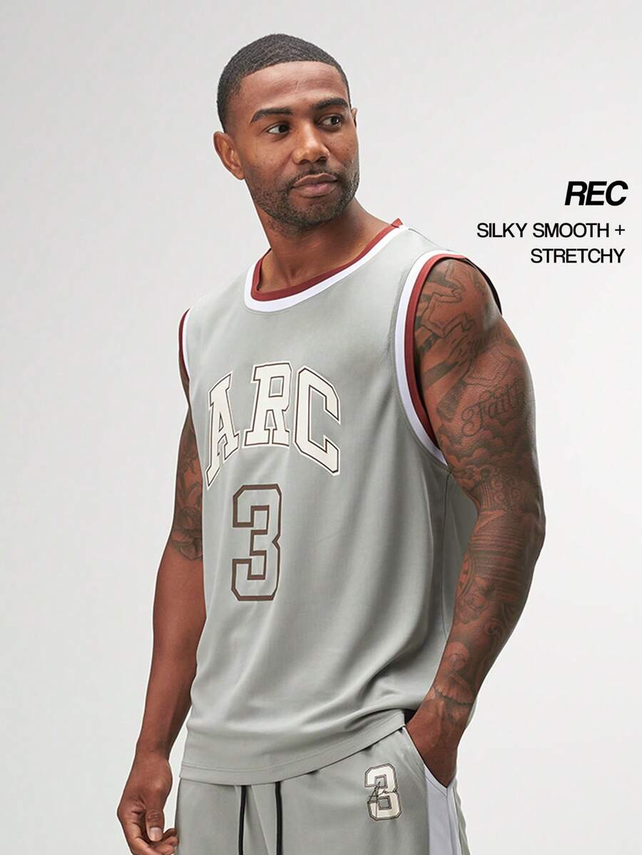 ARC Activewear 高性能短袖背心上衣 T 恤健身房锻炼肌肉背心篮球服 - 淺灰色 - 查看 1