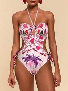 Travachic 女士露背棕榈树连体泳衣，适合度假