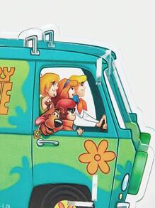 SCOOBY-DOO X SHEIN Cool Green Camper Van Pattern Acrylic Pen Holder, - White - View 2