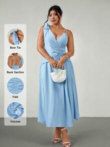 Firerie 大码女式优雅不对称垂坠长裙