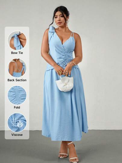 Firerie 大码女式优雅不对称垂坠长裙