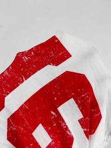 StreetHx 街头服饰女式休闲运动镂空数字 91 圆领二合一 T 恤 - 白色 - 查看 7