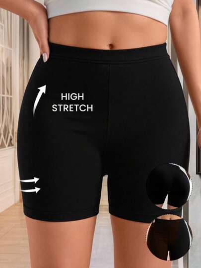 SHEIN LUNE Plus size enfärgade Casual Shorts, sommarmode