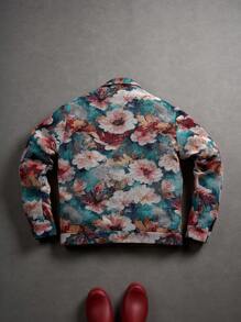 Manfinity Hypemode Men's Casual Jacquard Rave Long Sleeve Jacket,Fall - Multicolor - View 2