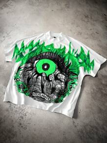 Manfinity EMRG 男式绿眼泡泡印花圆领短袖休闲T恤