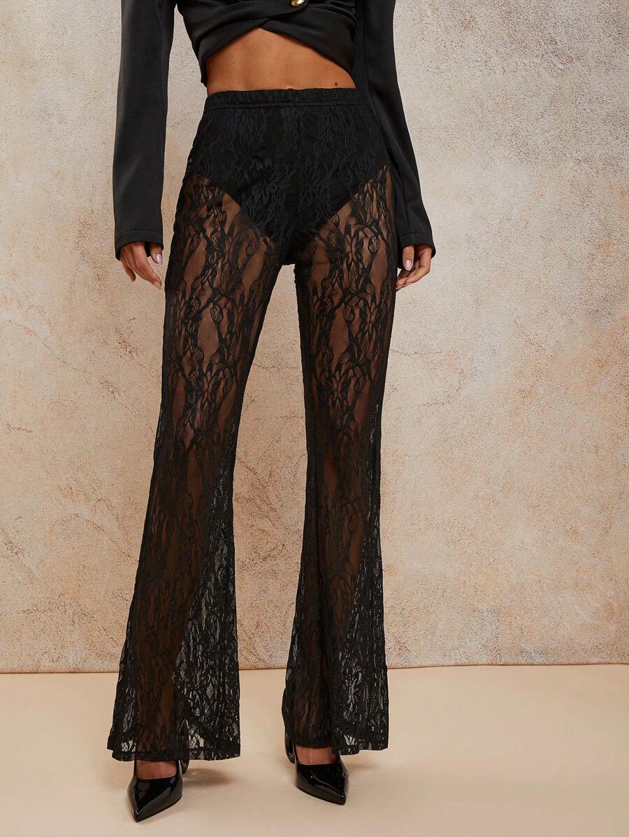 COSMINA 女式弹力腰蕾丝紧身裤，夏季/秋季女式演唱会服装