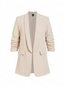 Ellevyn 女士时尚卡其色西装外套和黑色条纹口袋紧身休闲裤正式西装套装，春季女装，返校节音乐会服装，女士返校节服装，女士办公室服装，教师服装，夜间外出教堂服装，女士早午餐服装，女士生日礼服，婚礼宾客礼服，秋冬女士 - 卡其色 - 查看 8