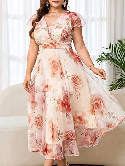 Reflora Plus Size Women Elegant Floral Print Dress, Summer Wedding Guest Long Dress Vacation Outfits Women Holiday Outfits For Women Summer Holiday Outfits Summer Vacation Outfits Carnival Costume Carnival Women Look 2026 Women Carnival Costume Carnival Outfit Carnival Costume For Women Women's Carnival Costume Wedding Guest Dress For Women Wedding Party Dress Summer Outfits For Women Summer Clothes Summer Vacation Outfits Summer Outfits For Woman Summer Clothes Women Elegant Dresses For Women Elegant Dress For Women Elegant Dresses For Party Elegant Dress Women Floral Dress Floral Dresses For Women Flower