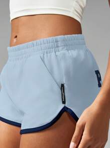 Missguided x Playboy 跑步短裤休闲服舒适慢跑夏季春季服装 - 藍色 - 查看 3