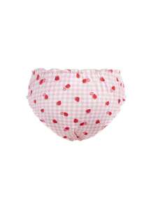 1 件女童草莓格子内裤，三角内裤 - 粉色 - 查看 2