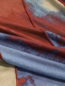 DAZY 扎染生菜边网眼上衣（无胸罩）长袖女式上衣，秋季女装 - 彩色 - 查看 11